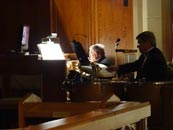 Marvin Faulwell on organ, with Bob Keckeisen playing percussion