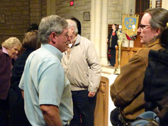 Bill Shaffer talks with audience member A