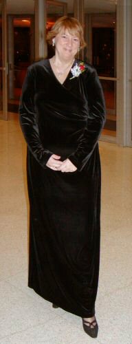 Denise Morrison in evening dress