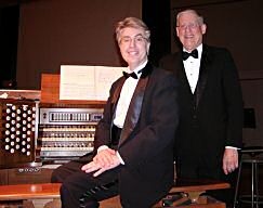 Greg Foreman shared time at the organ and worked in duet on electronic keyboard with KSFF organist Marvin Faulwell