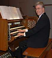 Greg at the organ keyboard