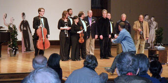 Taking a bow and the close of the festival, with Karl and a standing ovation, Saturday night