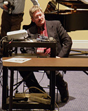 Bill Shaffer assists David's lecture with DVD projection support