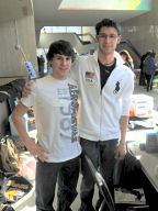 Russell and Nick help as volunteers on Saturday afternoon
