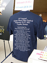 2011 Festival schedule is printed on the back of t-shirts