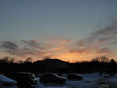 View to the west on Washburn campus, Friday evening