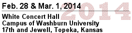2014 event, White Concert Hall, Washburn campus, Topeka, Kansas