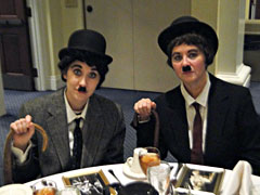 Christina Khan and Gina Reilly, Chaplin impersonators 