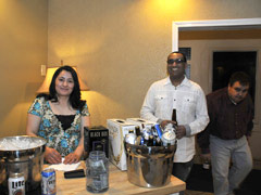 Our party host, Raj Gupta, and family helper at Best Western Inn, Fairlawn Rd., plus Jim Reid 