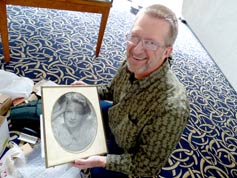 Steve Richardson with a photo of Claire Windsor