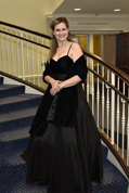 Melanie Lawrence looks stunning in black gown