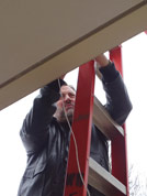 Brian climbs down the ladder, job DONE!