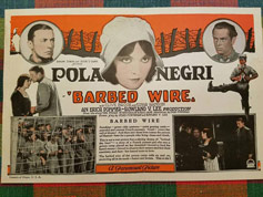 Promotional poster for Pola Negri in "Barbed Wire"