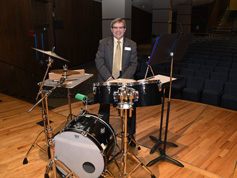 Bob Keckeisen and his percussion equipment