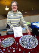 Mary Sheldon at the jewelry display
