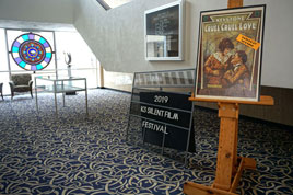 Poster and displays, SW corner of White Concert Hall lobby