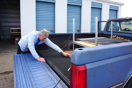 Bill Shaffer helped unload a truck borrowed to move items