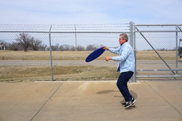 Frisbee-throwing with Bill Shaffer