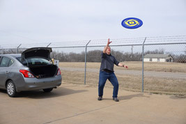 Frisbee-throwing with Brian Sanders