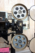 Simplex projector has reels attached