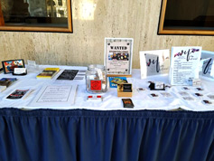 A lobby table welcomed handouts to be set out for audience pick-up