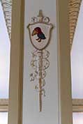 Jayhawk emblem seen in decorative detail.