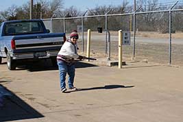 Louise Langberg, who had come from St. Paul, Minnesota, stayed and helped staff clean-up and move items. After working, she played frisbie with us at the storage facility.