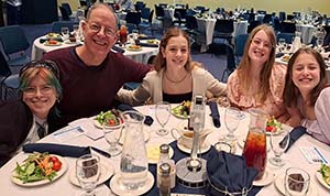 Dan Brogren and back for Cinema Dinner 2023 with his 4 granddaughters