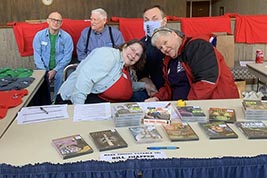Staffers took a break (from left to right) Larry Stendebach, Marvin Faulwell, Jane Bartholomew, Brian Sanders and Enid Scendebach