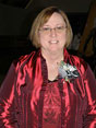 Denise is ready to greet audience, Friday evening