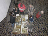 Fans admire auction items