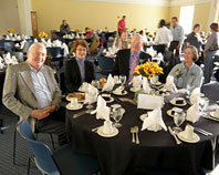 Marvin and Mary entertain friends at supper hour