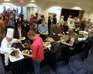 Buffet line from Thompson Center staircase