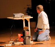 Bill runs the video projector