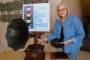 Melodie Foreman cranks the Victrola