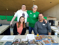 Standing is Dave Greim with Enid Stendebach. Seated are Katie Hampton, left, and Westin Smith, right