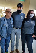 Larry Stendebach, Mike Sershen and Melanie Lawrence take a rest-break.