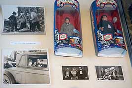Bruce Calvert brought silent film collectibles from Texas and filled two display cases. This is Display Case #1, left side