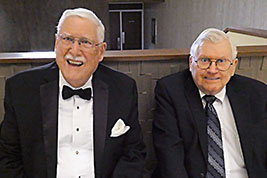 Marvin Faulwell and Bill Beningfield take a rest in the lobby...all dressed-up!