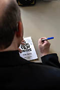 Karl's photo of Ben signing a book