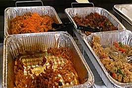 Delicious food in nearly-empty tins