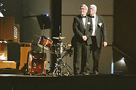 Bob Keckeisen and Marvin Faulwell take a bow onstage