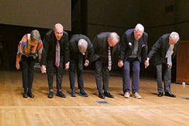 Melissa Talmage Cox and our talented musicans take a final event bow together onstage
