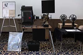 Ken Filardo's' Motion Picture Projector is set-up and ready to be displayed