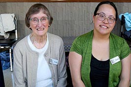 Carol Rhodes and ??, volunteers